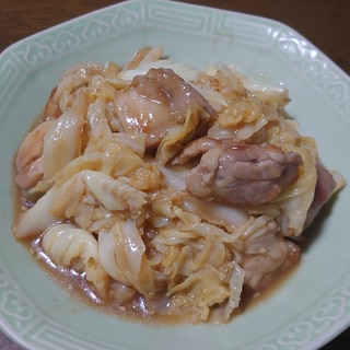 鶏もも肉とキャベツのゆずポン酢蒸し焼き